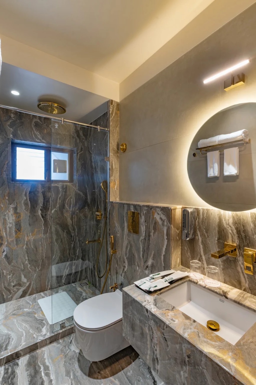 Clarks Inn marble guest bathroom